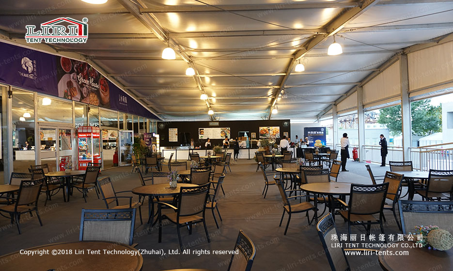 double deck tent dining hall