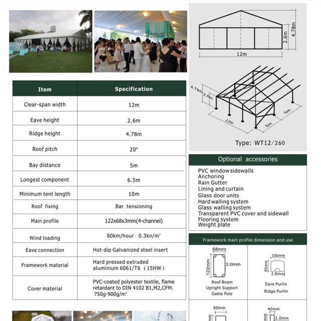 Tenda pequena com 12 m de envergadura WT