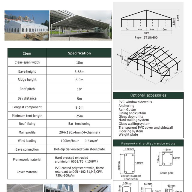 Tenda Grande BT 1 com 18 m de envergadura