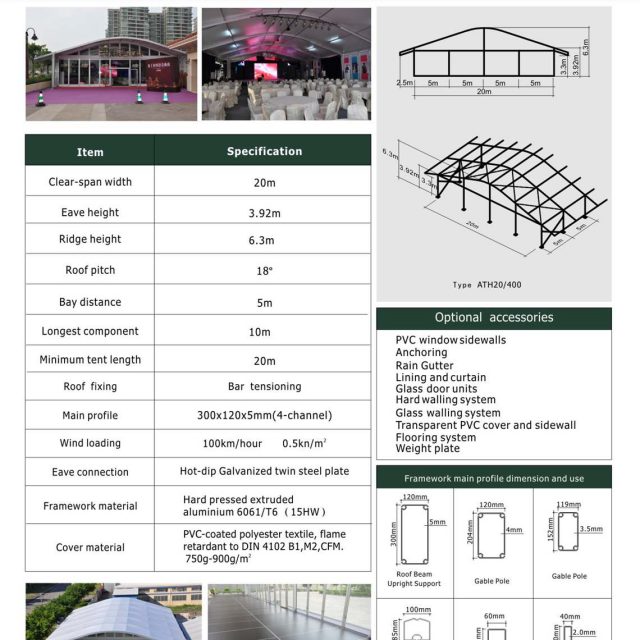 Tenda Arcum com 20 m de envergadura