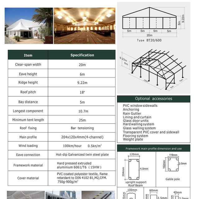 Tenda Grande BT 1 com 20 m de envergadura
