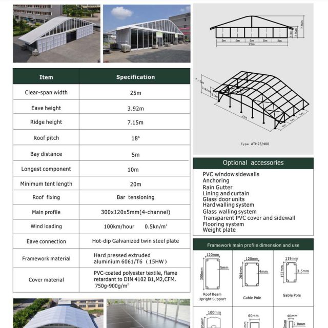 Tenda Arcum com 25 m de envergadura