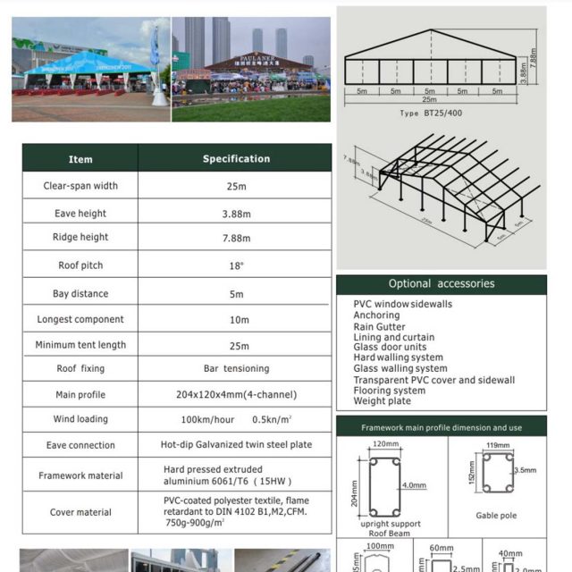 Tenda Grande BT com 25 m de envergadura