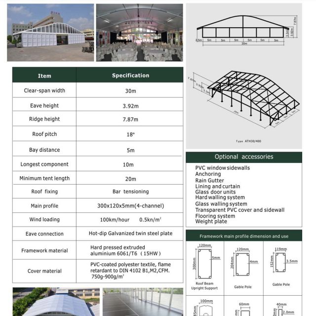 Tenda Arcum com 30 m de envergadura