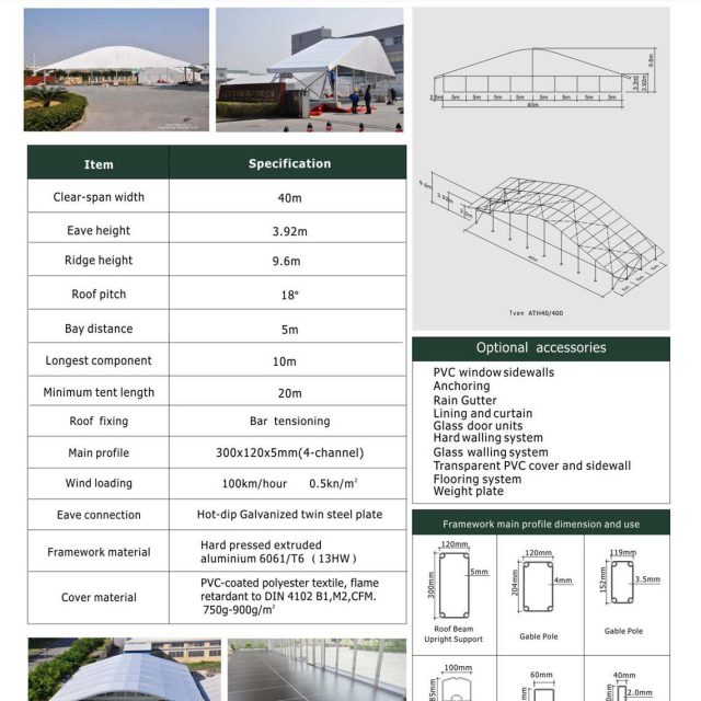 Tenda Arcum com 40 m de envergadura