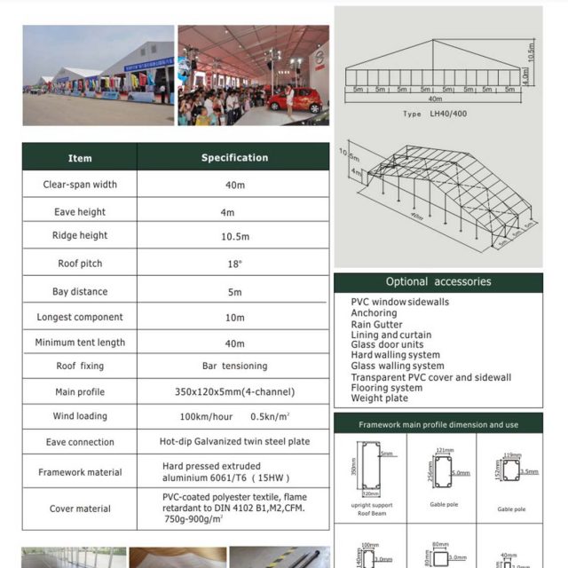 Grande sala com 40 m de envergadura (LH)