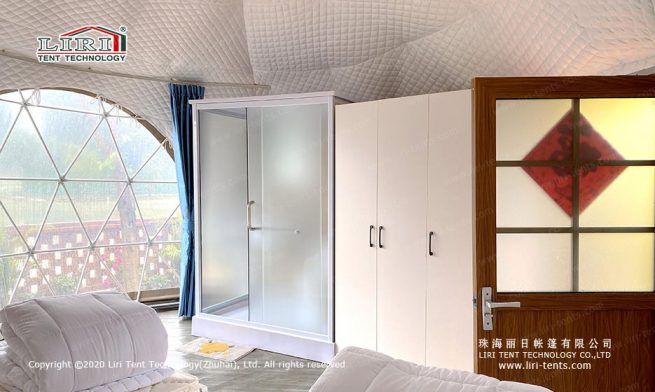 Tenda em cúpula geodésica semi-oval para venda, para uso interior 1