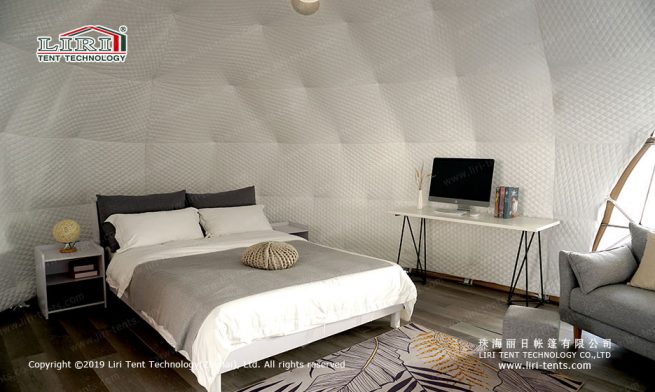 Apresentação da tenda em cúpula geodésica semi-oval 1