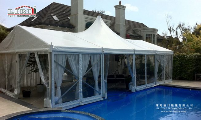 Tenda mista de festa com telhado alto 2