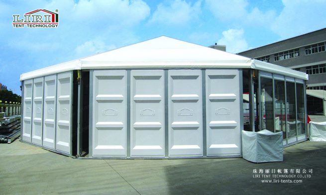 tenda octogonal com paredes em ABS