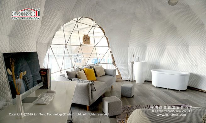 Tenda de cúpula geodésica semi-oval para exterior 1