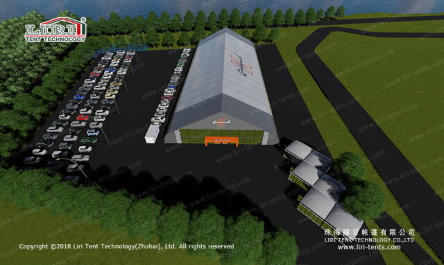 tenda para corridas de kart em recinto fechado