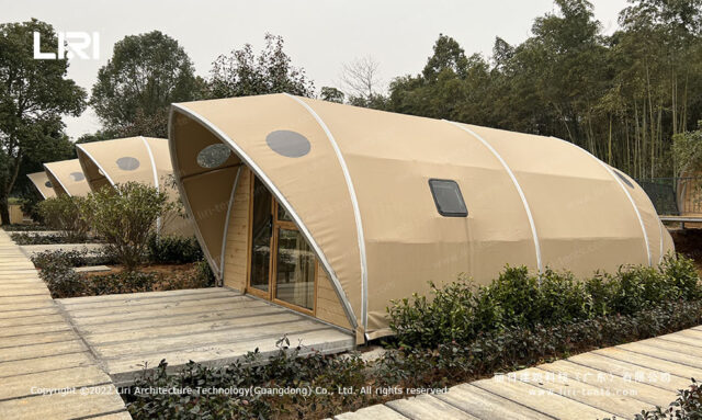 Apresentação da Tenda de Glamping em Forma de Concha