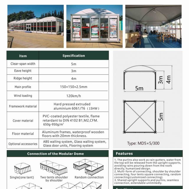 Tenda modular em cúpula MD5 em escala