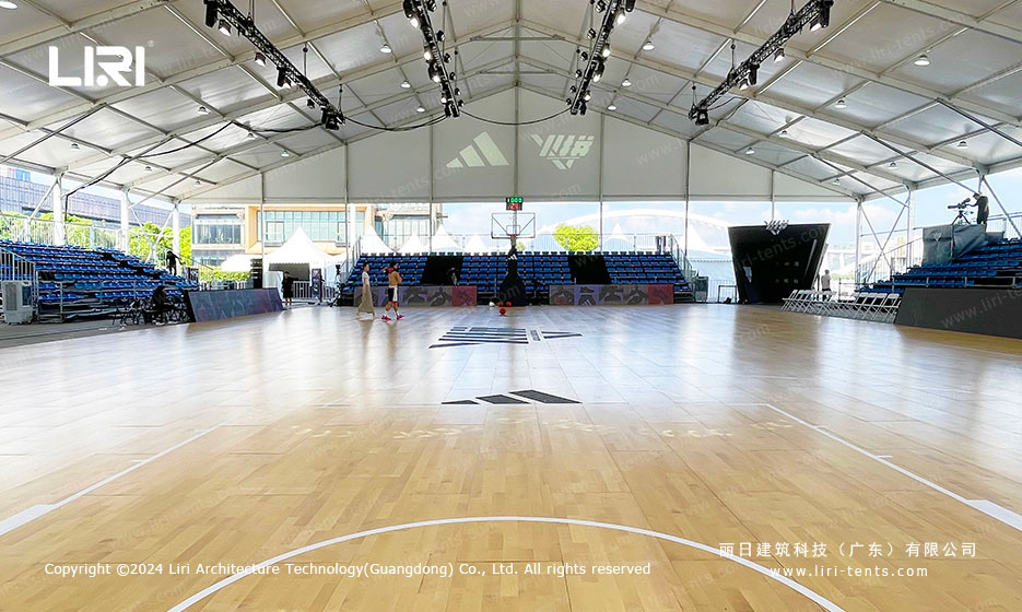 Aluguer de tendas de vão livre para eventos de basquetebol