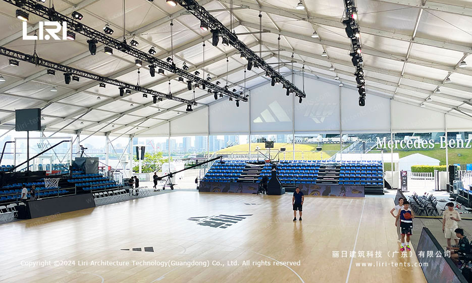 Tenda de vão livre resistente às intempéries para campos de basquetebol
